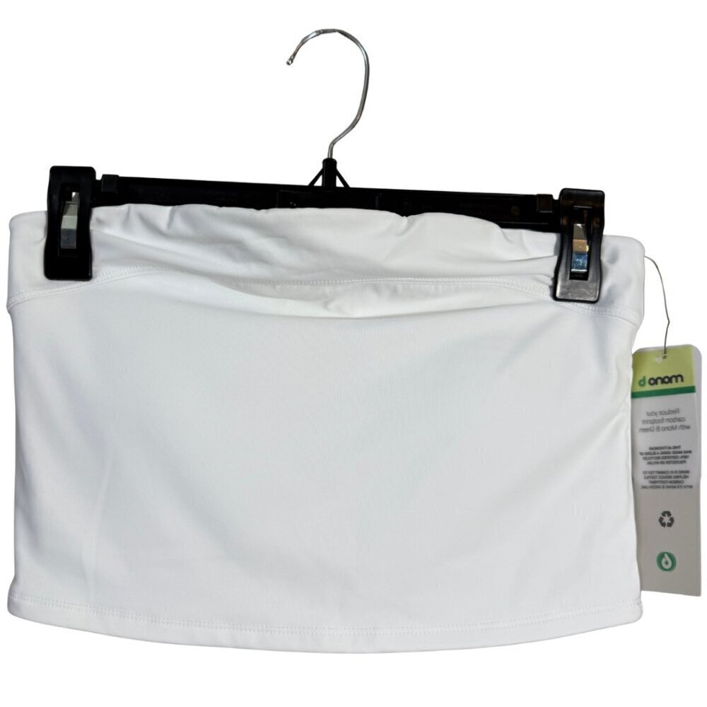 Mono B Tube Top Women's Large White Padded Strapless Lined Activewear Active NWT